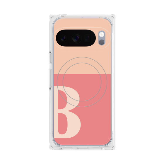 Premium Square Case with Pixelsnap［ Original - initial two tone - B pink ］