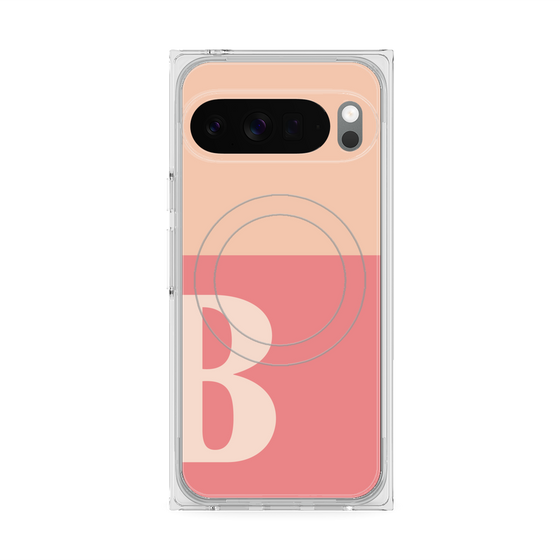 Premium Square Case with Pixelsnap［ Original - initial two tone - B pink ］