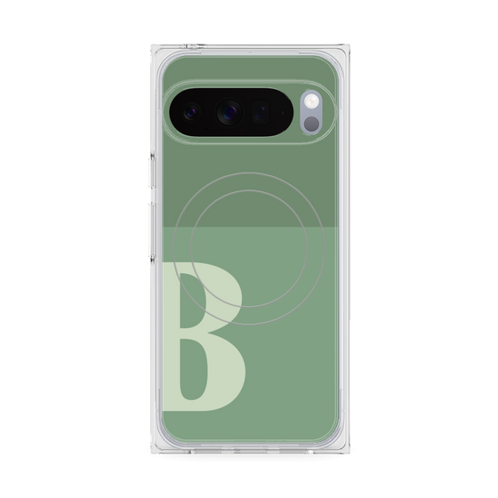 Premium Square Case with Pixelsnap［ Original - initial two tone - B green ］