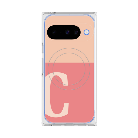 Premium Square Case with Pixelsnap［ Original - initial two tone - C pink ］