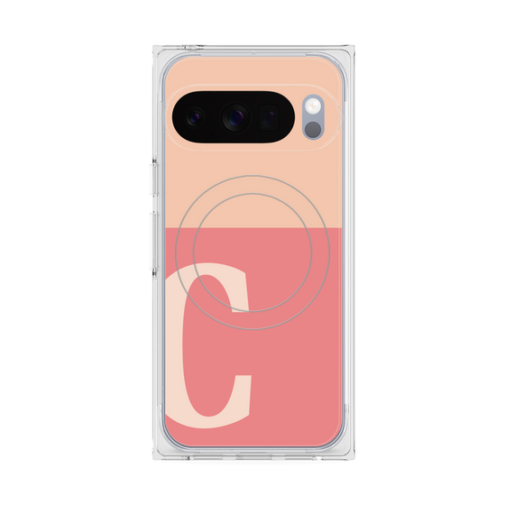 Premium Square Case with Pixelsnap［ Original - initial two tone - C pink ］