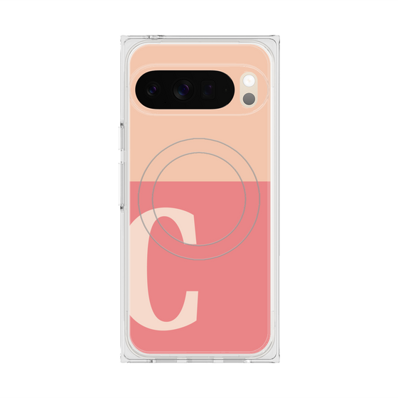Premium Square Case with Pixelsnap［ Original - initial two tone - C pink ］
