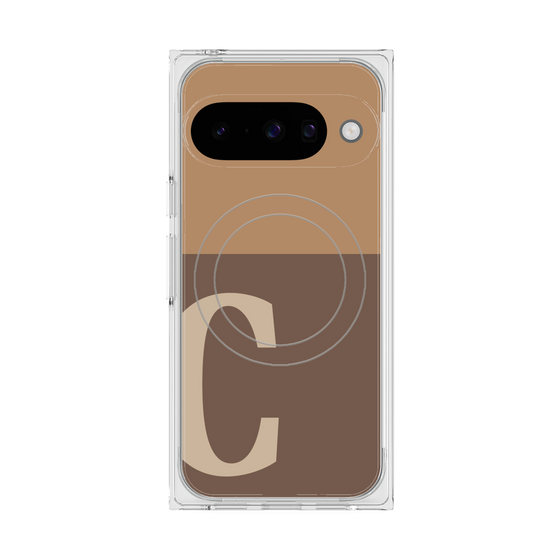 Premium Square Case with Pixelsnap［ Original - initial two tone - C brown ］