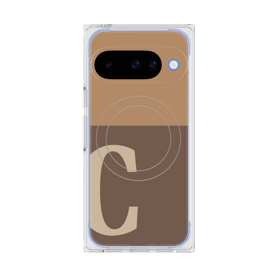 Premium Square Case with Pixelsnap［ Original - initial two tone - C brown ］