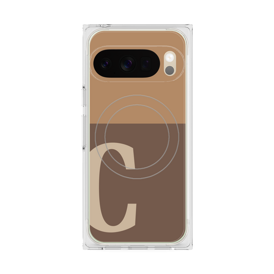 Premium Square Case with Pixelsnap［ Original - initial two tone - C brown ］