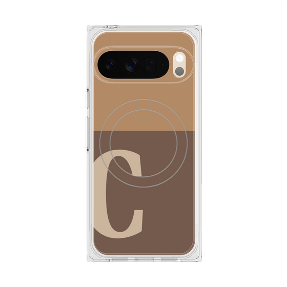 Premium Square Case with Pixelsnap［ Original - initial two tone - C brown ］