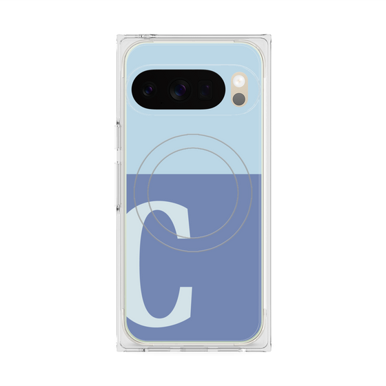 Premium Square Case with Pixelsnap［ Original - initial two tone - C blue ］