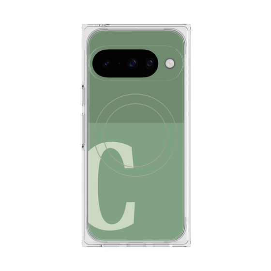 Premium Square Case with Pixelsnap［ Original - initial two tone - C green ］