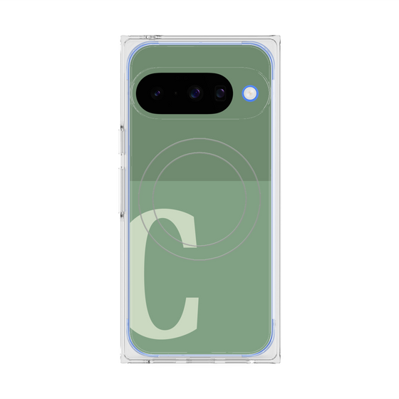 Premium Square Case with Pixelsnap［ Original - initial two tone - C green ］