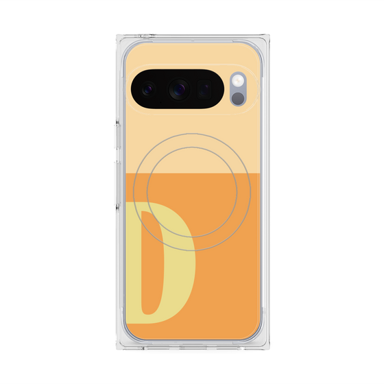 Premium Square Case with Pixelsnap［ Original - initial two tone - D orange ］