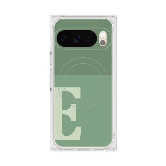 Premium Square Case with Pixelsnap［ Original - initial two tone - E green ］
