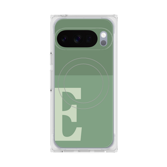 Premium Square Case with Pixelsnap［ Original - initial two tone - E green ］