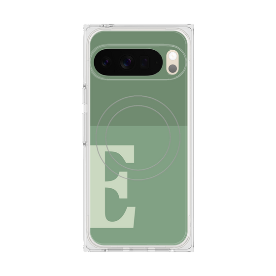 Premium Square Case with Pixelsnap［ Original - initial two tone - E green ］