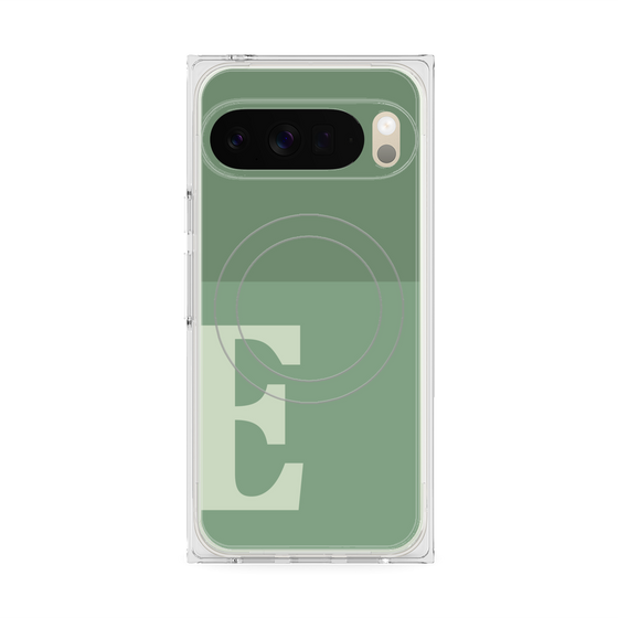 Premium Square Case with Pixelsnap［ Original - initial two tone - E green ］