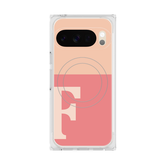 Premium Square Case with Pixelsnap［ Original - initial two tone - F pink ］