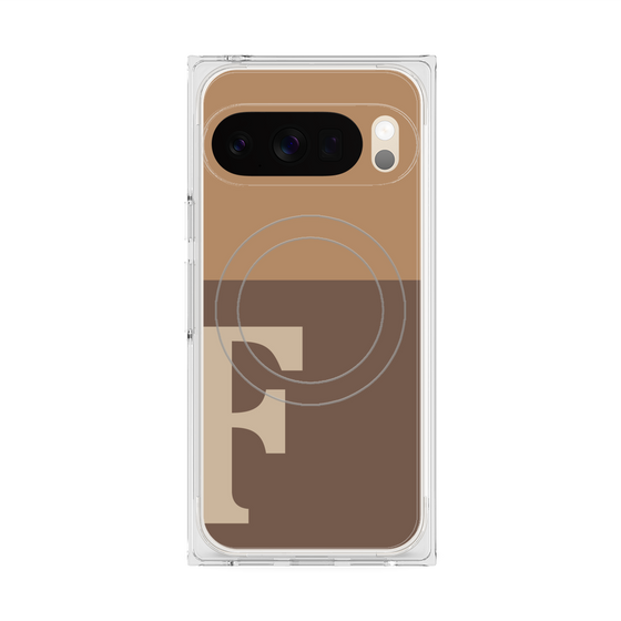 Premium Square Case with Pixelsnap［ Original - initial two tone - F brown ］
