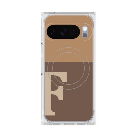 Premium Square Case with Pixelsnap［ Original - initial two tone - F brown ］