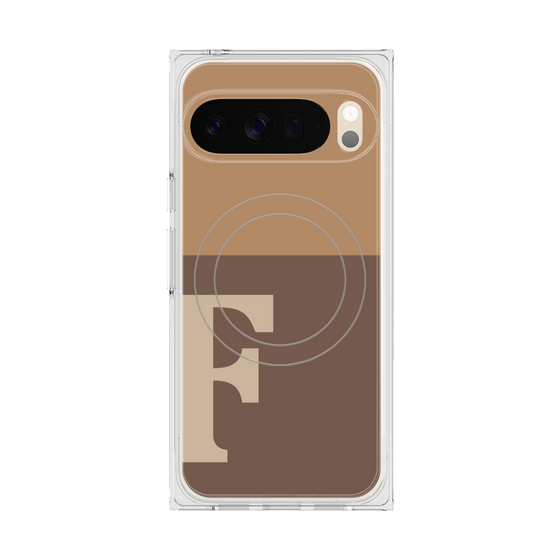 Premium Square Case with Pixelsnap［ Original - initial two tone - F brown ］