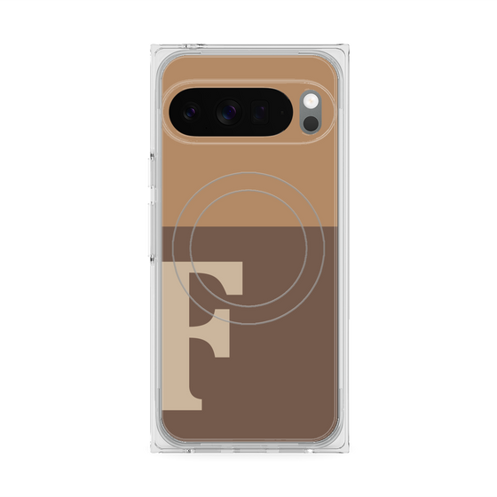 Premium Square Case with Pixelsnap［ Original - initial two tone - F brown ］