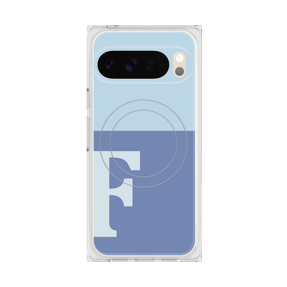 Premium Square Case with Pixelsnap［ Original - initial two tone - F blue ］