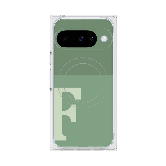 Premium Square Case with Pixelsnap［ Original - initial two tone - F green ］