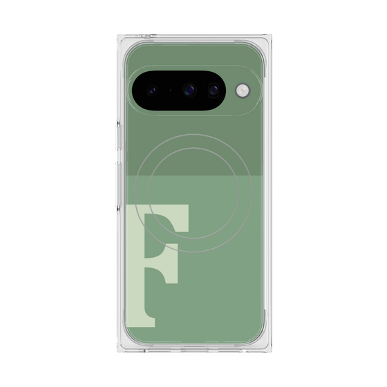 Premium Square Case with Pixelsnap［ Original - initial two tone - F green ］