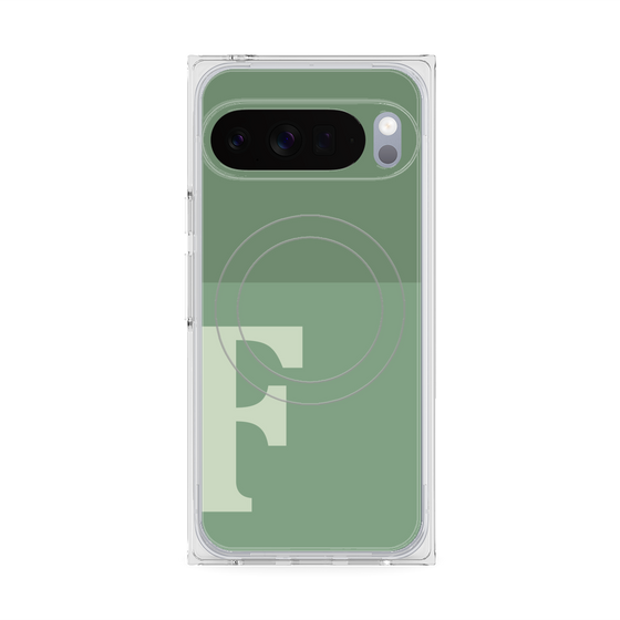Premium Square Case with Pixelsnap［ Original - initial two tone - F green ］