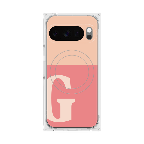 Premium Square Case with Pixelsnap［ Original - initial two tone - G pink ］