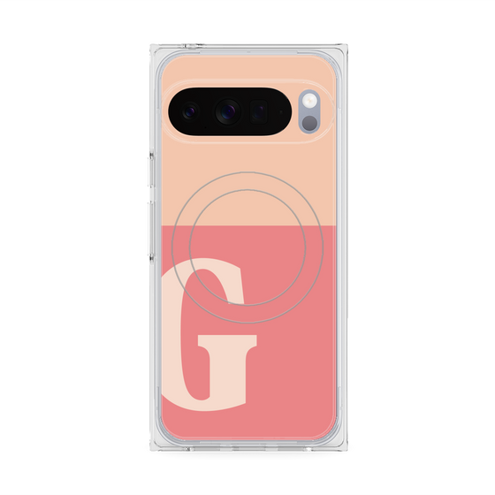 Premium Square Case with Pixelsnap［ Original - initial two tone - G pink ］