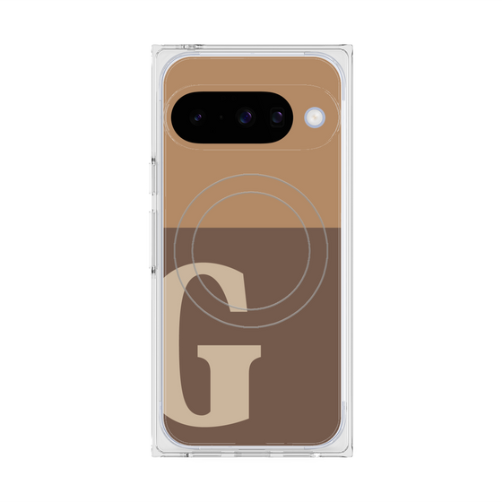 Premium Square Case with Pixelsnap［ Original - initial two tone - G brown ］