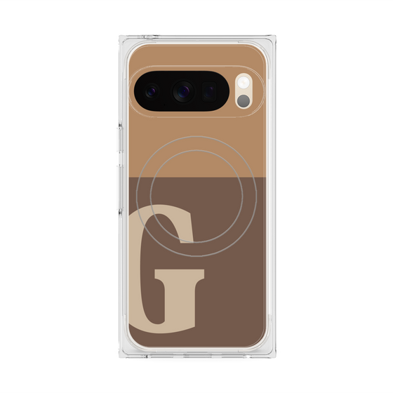 Premium Square Case with Pixelsnap［ Original - initial two tone - G brown ］