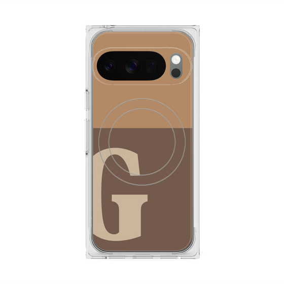 Premium Square Case with Pixelsnap［ Original - initial two tone - G brown ］