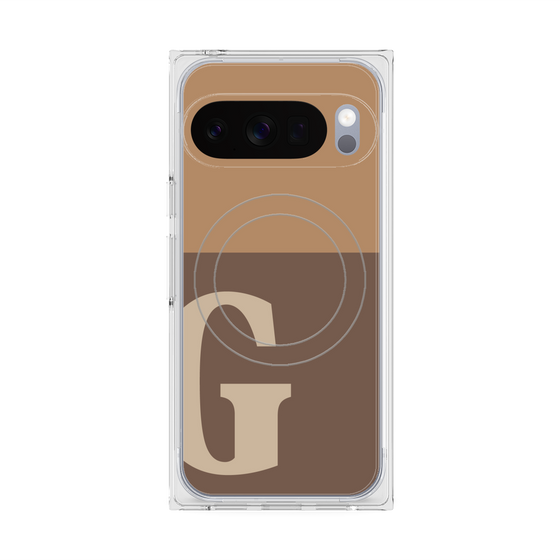 Premium Square Case with Pixelsnap［ Original - initial two tone - G brown ］