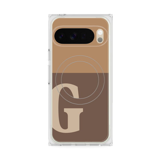 Premium Square Case with Pixelsnap［ Original - initial two tone - G brown ］