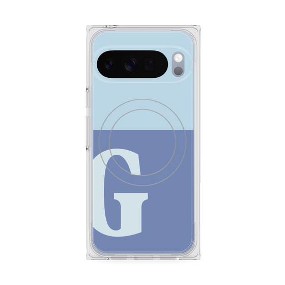 Premium Square Case with Pixelsnap［ Original - initial two tone - G blue ］