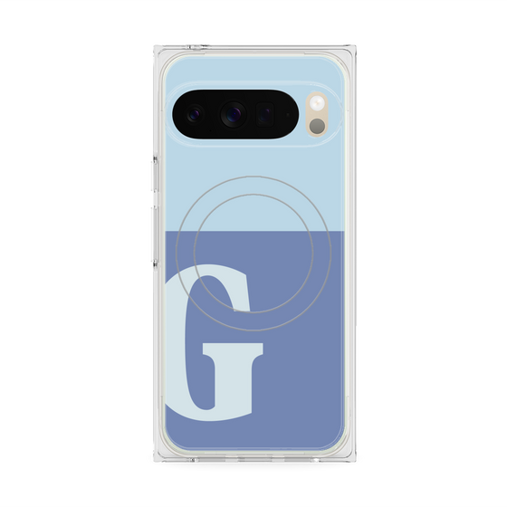 Premium Square Case with Pixelsnap［ Original - initial two tone - G blue ］