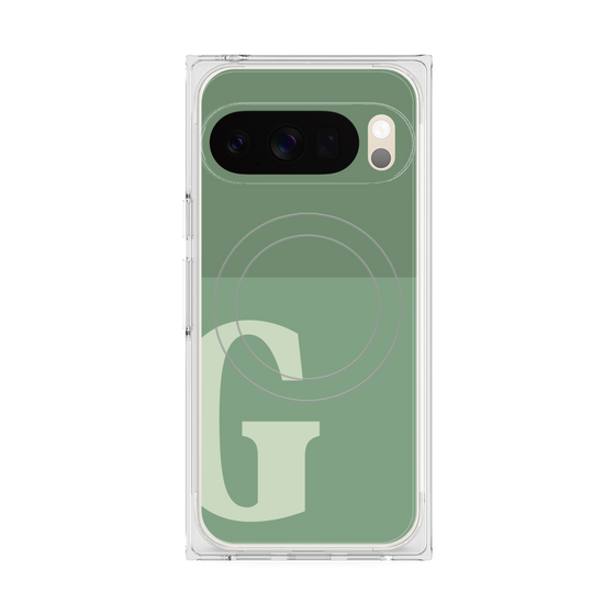 Premium Square Case with Pixelsnap［ Original - initial two tone - G green ］