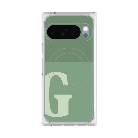 Premium Square Case with Pixelsnap［ Original - initial two tone - G green ］