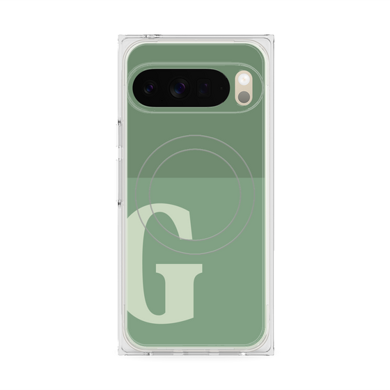 Premium Square Case with Pixelsnap［ Original - initial two tone - G green ］