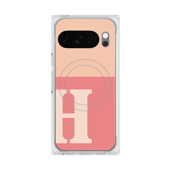 Premium Square Case with Pixelsnap［ Original - initial two tone - H pink ］