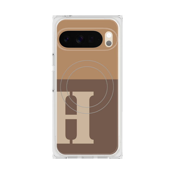 Premium Square Case with Pixelsnap［ Original - initial two tone - H brown ］