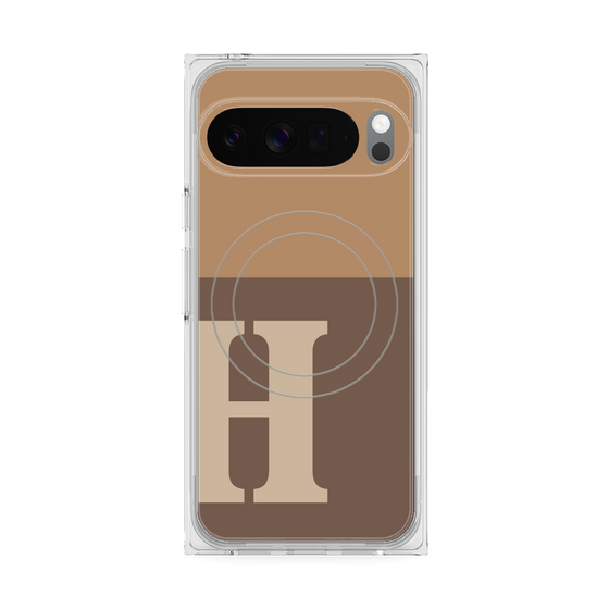 Premium Square Case with Pixelsnap［ Original - initial two tone - H brown ］