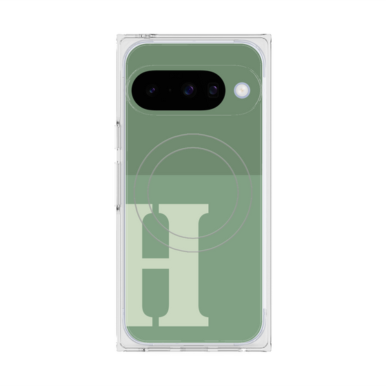Premium Square Case with Pixelsnap［ Original - initial two tone - H green ］