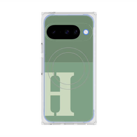 Premium Square Case with Pixelsnap［ Original - initial two tone - H green ］