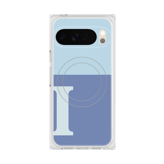 Premium Square Case with Pixelsnap［ Original - initial two tone - I blue ］