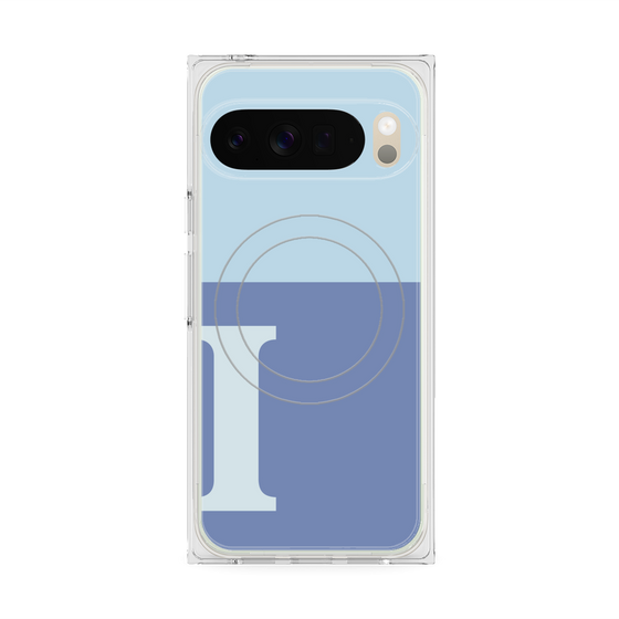 Premium Square Case with Pixelsnap［ Original - initial two tone - I blue ］