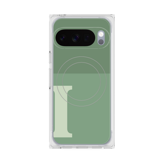 Premium Square Case with Pixelsnap［ Original - initial two tone - I green ］
