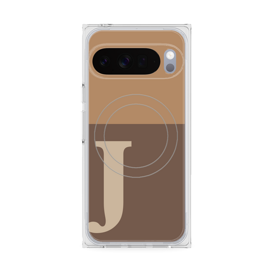 Premium Square Case with Pixelsnap［ Original - initial two tone - J brown ］