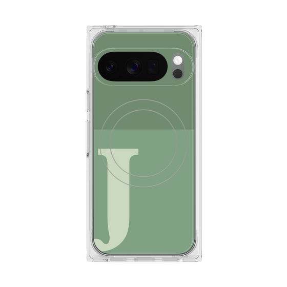 Premium Square Case with Pixelsnap［ Original - initial two tone - J green ］