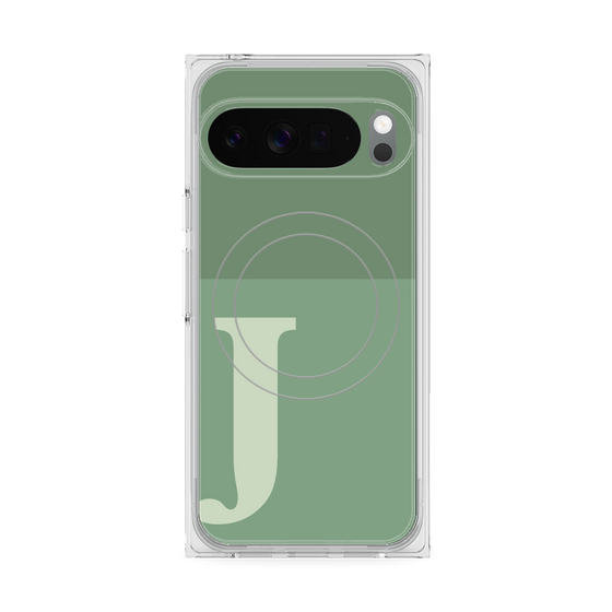 Premium Square Case with Pixelsnap［ Original - initial two tone - J green ］